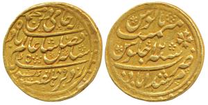 Murshidabad Mint, Gold Mohur, 12.34g, in the name of Shah Alam II, AH 1189/12 (Prid 25). V
