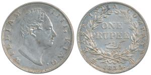 William IV, Silver Rupee, 1835, Calcutta Mint, Dug out F incuse. About Extremely Fine.