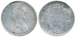 Victoria Queen, Silver Rupee, Bombay Mint, 1862, A / II / 0 / 10, (Prid 93). Very Fine+.