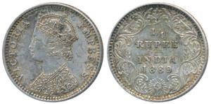 Victoria Empress, Silver ¼ Rupee, 1889, Bombay Mint, C / II / B incuse (Prid 423). About E