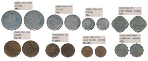 George VI, set of 8 Proof Restrike, set of 3, Silver Rupee, ½ and ¼ (all three mule, Matur