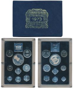 1973 Proof Set, Grow More Food, set of 9, 1 Paisa to Rupees 10. In near immaculate conditi