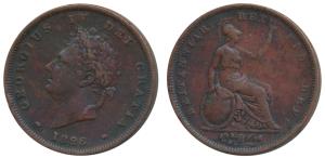 Great Britain, George IV, Copper Penny, 1826. Very Fine+.