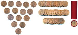 Great Britain, Elizabeth II, Copper Penny, 1967, Roll of 50 pieces, all within original ca