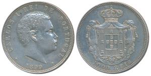 Portugal, Silver 1000 Reis, Carlos I, 1899 (KM 540). Very Fine+.