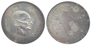 Mahatma Gandhi, Silver Token, 11.66g, obv. bust of Gandhiji with legend Azad Hind above an