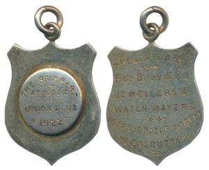 The Paikpara Athletic Union Club 1922, Silver Medal, 4.98g, rev. Presented by Roy Bros. & 