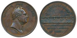 William IV, Bronze Medal, Opening of London Bridge, 1831, rev. view of the bridge with det