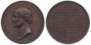 Great Britain, Copper Medal, 69.9g, 1848 Memorial Medal of Lord George Bentinck, Born 1802