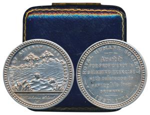 The Royal Humane Society, Silver Medal, 58.38g, obv. rescue scene, with motto around, exer