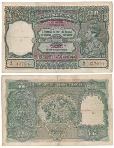 Burma, George VI, Rupees 100, 1945, Calcutta, signed C. D. Deshmukh, Military Administrati