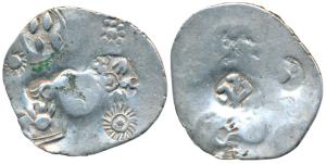 Archaic Punch Marked Coinage, Magadha Janapada (c. 500-400 BC), Silver Karshapana, 3.29g, 