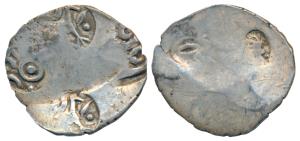 Archaic Punch Marked Coinage, ’Allahabad Hoard’ type, attributed to Vatsa Janapada, Silver
