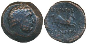 Indo-Greeks, King of Bactria, Euthydemos (c. 230-190 BC) Copper Chalkon, 9.51g, Balkh Mint