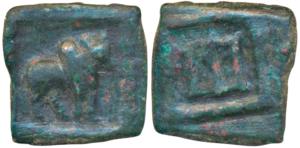 Indo-Greeks, Apollodotus I (c. 180-160 BC), Copper Square Unit, 2.01g, obv. humped bull st