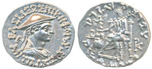 Indo-Greeks, Antialcidas (c. 115-95 BC), Silver Drachma, 2.32g, obv. bust of the ruler fac