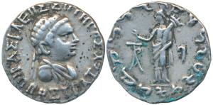 Indo-Greeks, Hippostratos, Silver Tetradrachm, 9.69g, obv. diademed and draped bust of the