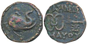 Indo-Scythians, Maues (c. 125-85 BC), Copper Unit, 9.56g, obv. head of an Indian elephant 