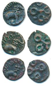 Satavahanas, ’Tarhala Hoard’ Type, Sri Yajna Satakarni, Potin Unit (3), obv. elephant walk