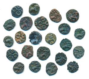 Satavahanas, Siri Satakarni & Siri Pulumavi, ’Tarhala Hoard’ Type, Potin Unit (22), obv. a