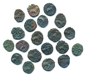 Satavahanas, Siri Satakarni & Siri Pulumavi, ’Tarhala Hoard’ Type, Potin Unit (20), obv. a