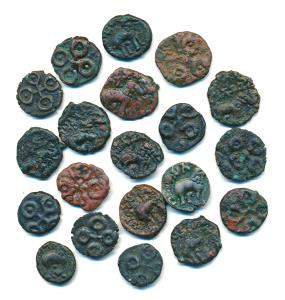 Satavahanas, Siri Satakarni & Siri Pulumavi, ’Tarhala Hoard’ Type, Potin Unit (20), obv. a