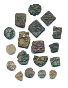 Satavahanas, Siri Satakarni (18), assorted lot of Copper, Silver, Lead and Potin coins, ob