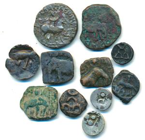 Assorted lot of Ancient, Silver and Copper coins (11), various dynasties including, Sunga,