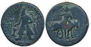 Kushanas, Vima Kadphises (100-127/8 AD), Copper Unit, 16.03g, Monolingual, obv. king stand