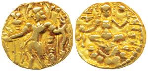 Guptas, Chandragupta II (c. 380-413 AD), Gold Dinar, 7.68g, ’Archer’ type, obv. king nimba