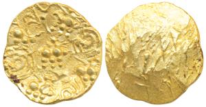 Chalukyas of Kalyana, Jayasimha II Jagadekamalla, Gold Pagoda, 3.53g, Punch-marked type, n