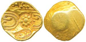 Yadavas of Devagiri, Mahadeva (c.1260-1270 AD), Gold Gadyana / Padma Tanka, 3.75g, Punch-m