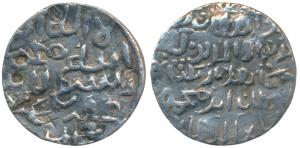 Rukn al-din Barbak Shah, Silver Tanka, 10.6g, Arsah Satgaon Mint, shahada on rev., AH 86(4