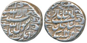 Shah Jahan, Silver Rupee, 11.41g, Bhakkar Mint, AH 1052/16, legend within square area, min