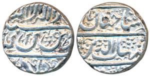 Shah Jahan, Silver Rupee, 11.48g, Golkonda Mint, slightly crude in style (KM 223.1). About