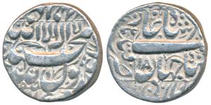 Shah Jahan, Silver Rupee, 11.34g, Qandahar Mint, RY 18, legend within square area, complet