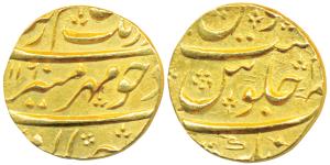 Aurangzeb (AH 1068-1118, 1658-1707 AD), Gold Mohur, 10.92g, Ahmednagar Mint, AH (1)116/4X,