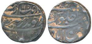 Aurangzeb, Silver Rupee, 11.47g, Ahsanabad Mint, AH 1115/4X, near complete mint name at bo
