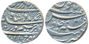 Ahmed Shah (AH 1160-1186, 1747-1772 AD), Silver Rupee, 11.05g, Kashmir Mint, RY 21 (KM 558