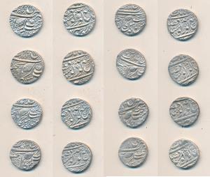 Amritsar Mint, Silver Rupee (8), Nanakshahi couplet, lot of 8 pcs with different dates VS 
