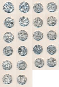 Amritsar Mint, Silver Rupee (11), Nanakshahi couplet, lot of 8 pcs with different dates VS