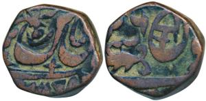 Muhammadabad Banaras Mint, Copper Paisa, 12.52g, in the name of Shah Alam II, RY 26, fish 