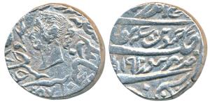 Jaswant Singh (AH 1269-1311, 1853-1893 AD), Silver Rupee, 10.95g, Bharatpur Mint, with the