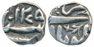 Sikandar Begum (AH 1261-1285, 1844-1865 AD), Silver 1/8 Rupee, 1.37g, Bhopal Mint, AH 1275