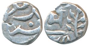 Madan Pal (AH 1270-1286, 1854-1869 AD), Silver ¼ Rupee, 2.63g, with the name of Empress Vi