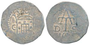 Goa, Joao IV (1640-1656 AD), Silver Tanga, 2.15g, struck for Ceylon, obv. crowned arms div