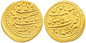 Murshidabad Mint, Gold Mohur, 12.27g, in the name of Shah Alam II, AH 1184/11 (Prid 20). E