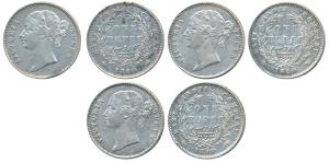 Victoria Queen, Silver Rupee, 1840, Divided legend, Calcutta / Bombay Mint, WW raised, Sha