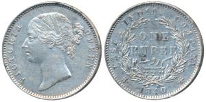 Victoria Queen, Silver Rupee, 1840, Divided legend, Madras Mint, WWS raised, 28 Berries, h