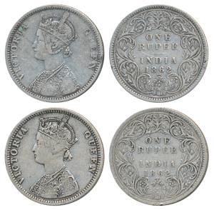 Victoria Queen, Silver Rupee, 1862, Bombay Mint, A / I / 1 / 2, (Prid 102). C / I / 1 / 2,